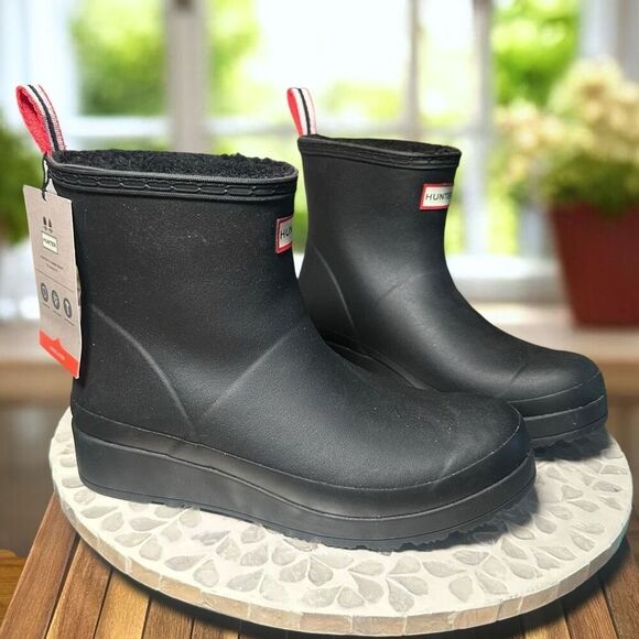 Hunter Play Short Insulated Winter Shearling Lined Waterproof Boots UK 7 US 9 - Picture 7 of 16